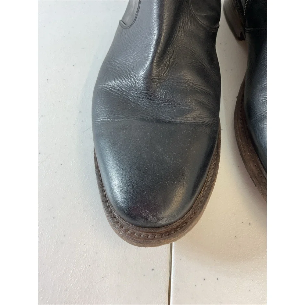 Mens Freebird by Steven Douglas‎ Boot Size 13 Leather black Zip Grunge Biker